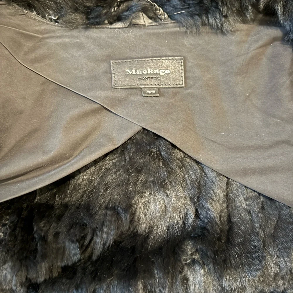 Mackage Fur and Leather Cardigan Jacket - Picture 4 of 6